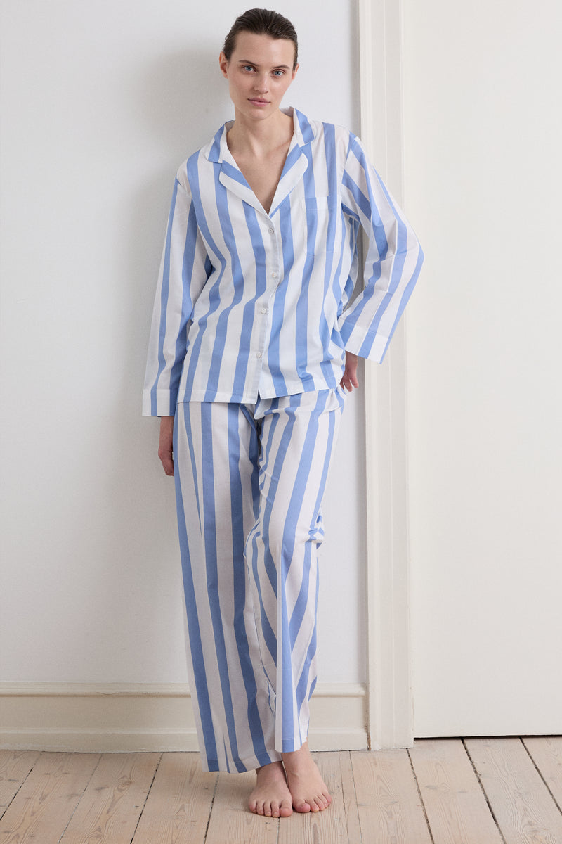 Sky Blue Stripe Classic Pyjama Set