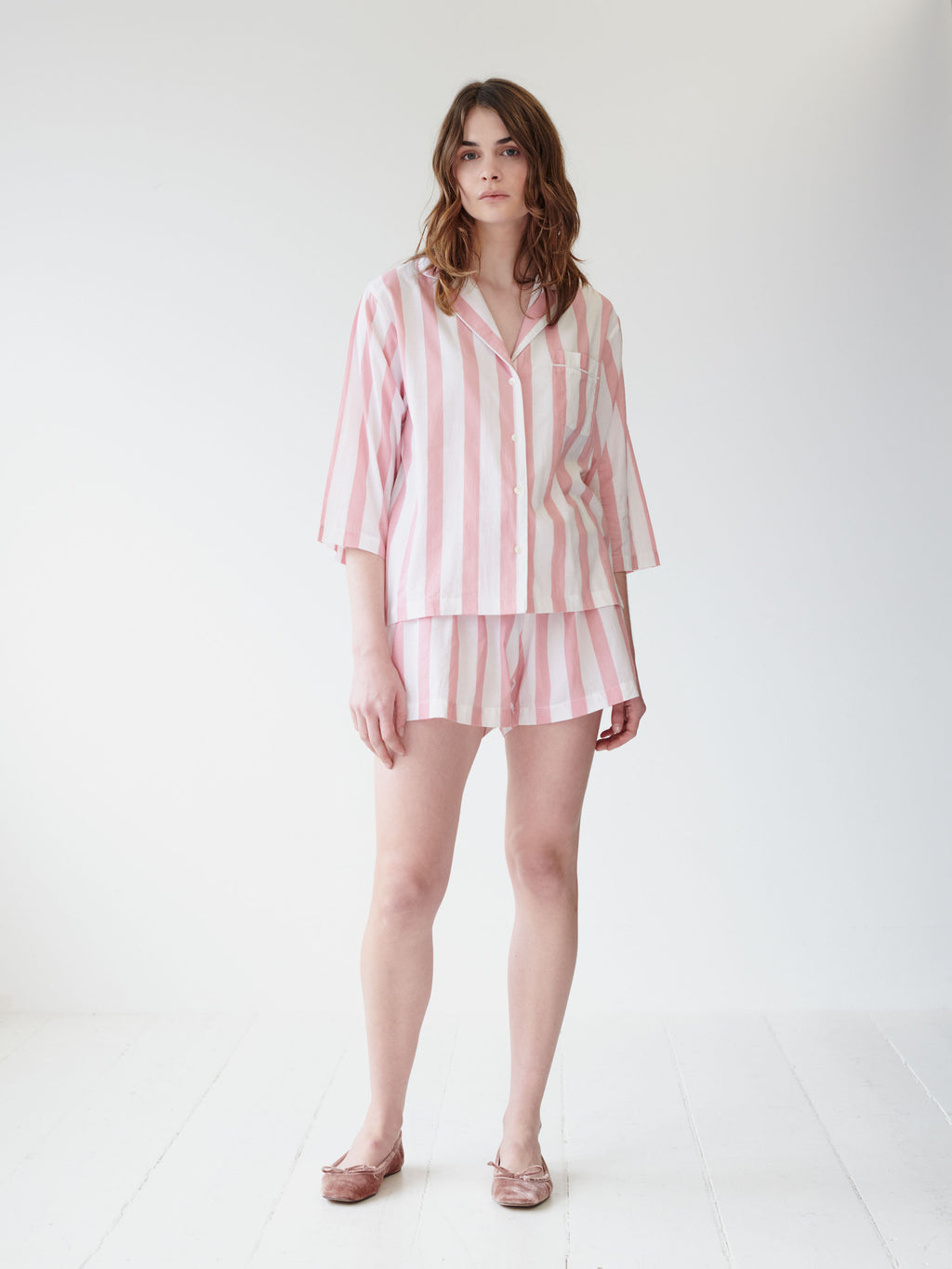 Powder Pink Pyjama Shorts Set
